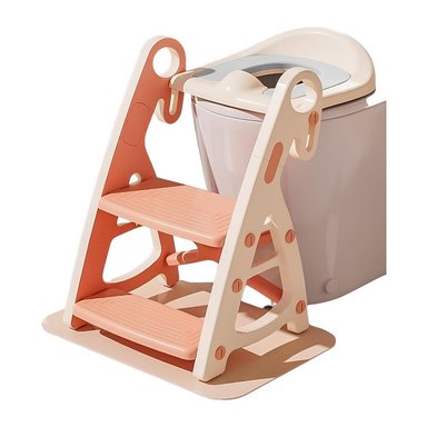 ASIENTO ADAPTADOR INODORO LUBABYCAS NIÑOS ESCALERA ROSADO - 1
