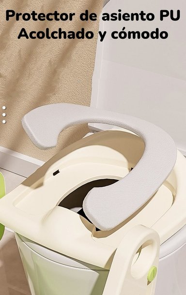 ASIENTO ADAPTADOR INODORO LUBABYCAS NIÑOS ESCALERA ROSADO - 5