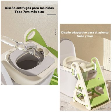 ASIENTO ADAPTADOR INODORO LUBABYCAS NIÑOS ESCALERA ROSADO - 6