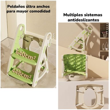 ASIENTO ADAPTADOR INODORO LUBABYCAS NIÑOS ESCALERA ROSADO - 7