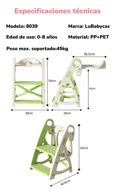 ASIENTO ADAPTADOR INODORO LUBABYCAS NIÑOS ESCALERA ROSADO - 8