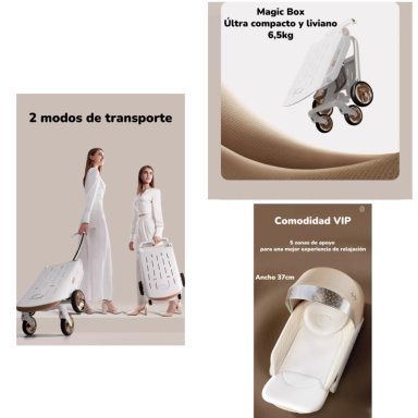 COCHE PASEO LUBABYCAS F5 BLANCO 360° MAGIC BOX - 3