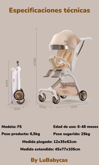 COCHE PASEO LUBABYCAS F5 BLANCO 360° MAGIC BOX - 8