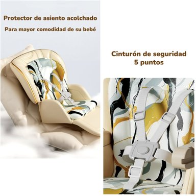SILLA DE COMER COLUMPIO 2 EN 1 CON PROTECTOR CREMA LUBABYCAS - 7