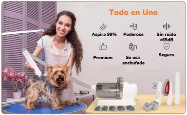 KIT ASEO ASPIRADORA CORTAPELOS PROFESIONAL 2 EN 1 MASCOTAS - 3
