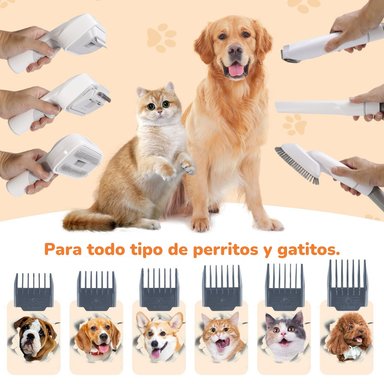 KIT ASEO ASPIRADORA CORTAPELOS PROFESIONAL 2 EN 1 MASCOTAS - 6
