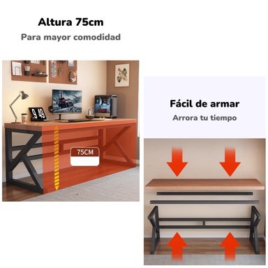 ESCRITORIO DE MADERA DISEÑO K SNOW 120CM LUBABYCAS - 5