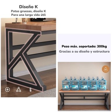 ESCRITORIO DE MADERA DISEÑO K SNOW 120CM LUBABYCAS - 6
