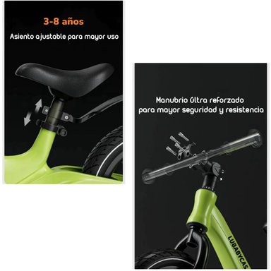 BICICLETA DE EQUILIBRIO 3-8 AÑOS ARO 14 NEGRA LUBABYCAS - 3