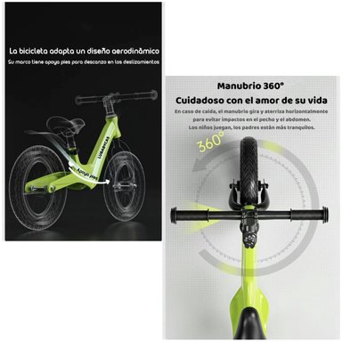 BICICLETA DE EQUILIBRIO 3-8 AÑOS ARO 14 NEGRA LUBABYCAS - 5