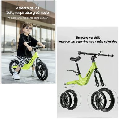 BICICLETA DE EQUILIBRIO 3-8 AÑOS ARO 14 NEGRA LUBABYCAS - 7