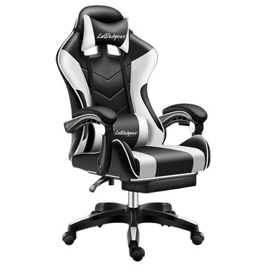 SILLA GAMER RECLINABLE CON REPOSA PIES BLANCA LUBABYCAS - 1