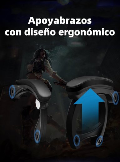 SILLA GAMER RECLINABLE CON REPOSA PIES BLANCA LUBABYCAS - 6