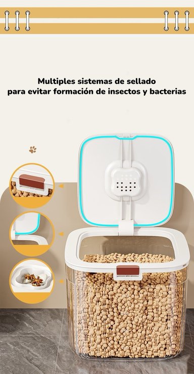 CONTENEDOR DE ALIMENTOS PARA MASCOTAS 30KG BY LUBABYCAS - 7