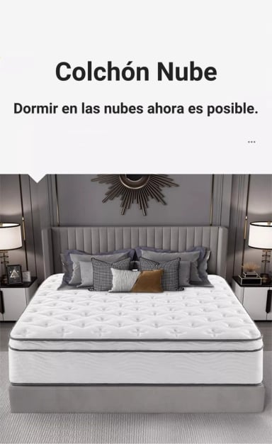 COLCHON 2 PLAZAS COMPRIMIDO NUBE POCKET 150X200X30CM - 2