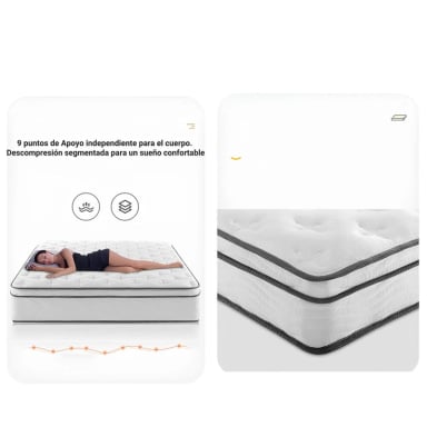 COLCHON 2 PLAZAS COMPRIMIDO NUBE POCKET 150X200X30CM - 7