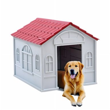 CASA DE PERRO MASCOTA EXTERIOR GRANDE 98CM ROJA BY LUBABYCAS - 1