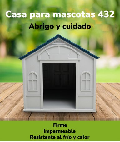 CASA DE PERRO MASCOTA EXTERIOR GRANDE 98CM ROJA BY LUBABYCAS - 2