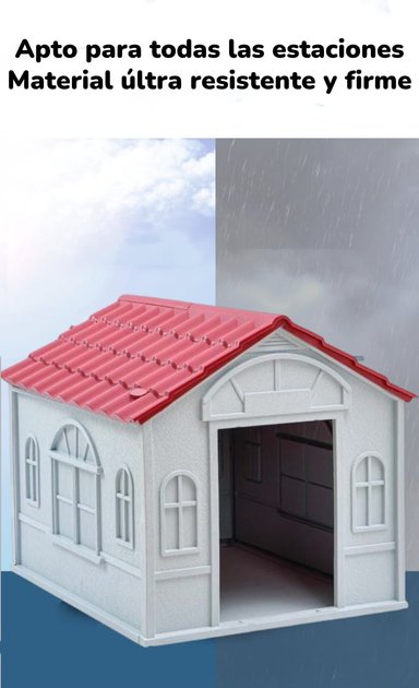 CASA DE PERRO MASCOTA EXTERIOR GRANDE 98CM ROJA BY LUBABYCAS - 6