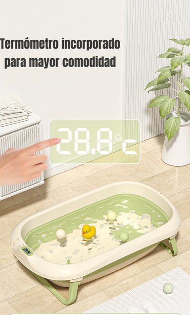 BAÑERA CON TERMÓMETRO Y COJÍN PREMIUM VERDE LUBABCYAS - 3