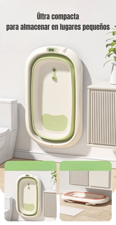 BAÑERA CON TERMÓMETRO Y COJÍN PREMIUM VERDE LUBABCYAS - 7