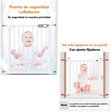PUERTA SEGURIDAD REJA EXPANDIBLE PARA BEBE  77-92CM LUBABYCAS - 2