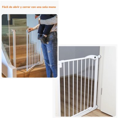 PUERTA SEGURIDAD REJA EXPANDIBLE PARA BEBE  77-92CM LUBABYCAS - 7