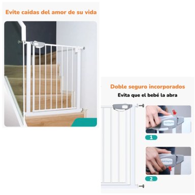 PUERTA SEGURIDAD REJA PARA BEBE  77-82CM LUBABYCAS - 4