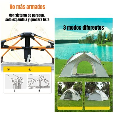 CARPA CAMPING AUTOMATICA 6 PERSONAS CON ACCESORIOS ROOF CAFE - 6