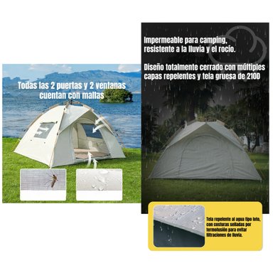CARPA CAMPING AUTOMATICA 6 PERSONAS CON ACCESORIOS ROOF CAFE - 7
