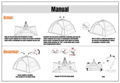 CARPA CAMPING AUTOMATICA 6 PERSONAS CON ACCESORIOS ROOF CAFE - 8