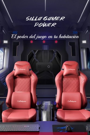 SILLA GAMER PREMIUM RECLINABLE CON REPOSAPIES POWER NEGRA - 2