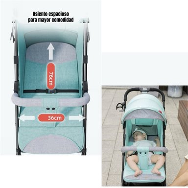 COCHE DE PASEO RECLINABLE LIVIANO SMART NEGRO LUBABYCAS - 5