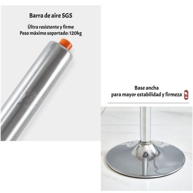 PACK 2 SILLAS PISO BAR EN COLOR BLANCOS ALTURA REGULABLE CON RESPALDO - 7