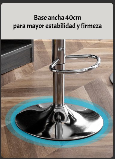PACK 2 SILLAS PISO BAR NEGRA ALTURA REGULABLE ECOCUERO YC069 - 3