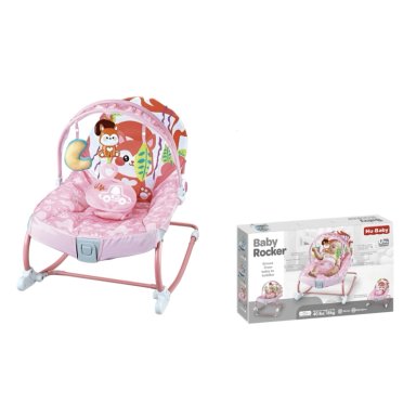 MECEDORA BEBE  SILLA NIDO MUSICAL VIBRACION ROSADA LUBABYCAS - 1
