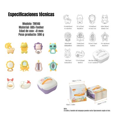MORDEDORES JUGUETES SENSORIALES EDUCATIVOS TM146 LUBABYCAS - 8