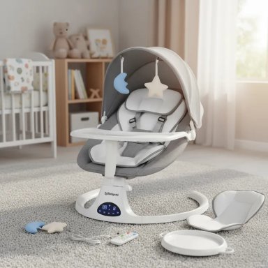 MECEDORA ELE CTRICA 2 EN 1 BLUETOOTH YOYA GRIS LUBABYCAS - 1