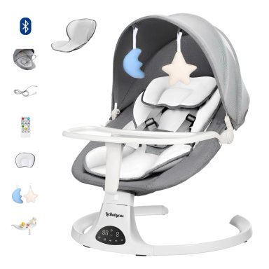 MECEDORA ELE CTRICA 2 EN 1 BLUETOOTH YOYA GRIS LUBABYCAS - 2