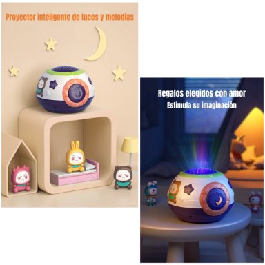 PROYECTOR INTELIGENTE LAMPARA LUZ MELODIA ESPANTA CUCO TM168 - 2