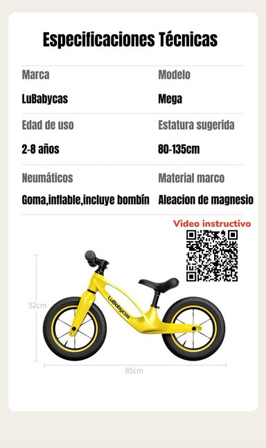 BICICLETA DE EQUILIBRIO CONVERTIBLE ARO 12 Y 14 AMARILLA - 8