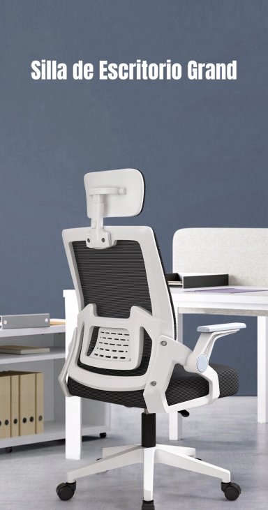 SILLA DE ESCRITORIO CON APOYACABEZA GRAND ROSADA - 2