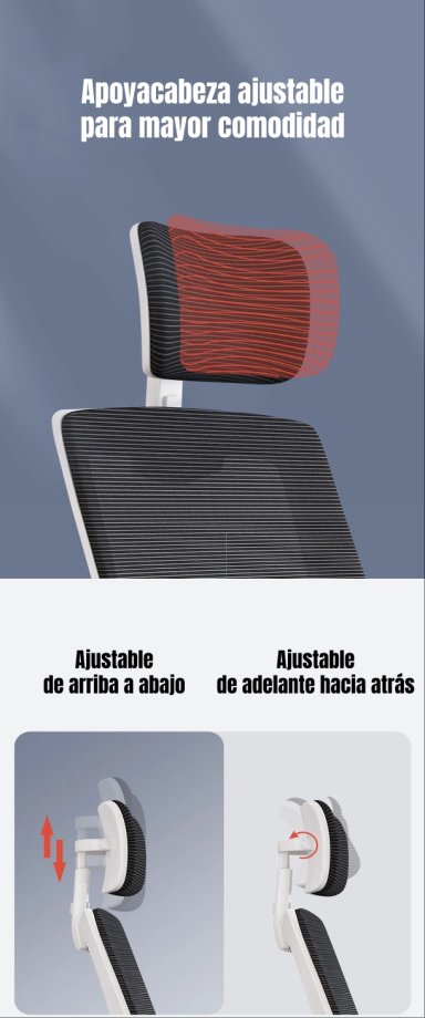 SILLA DE ESCRITORIO CON APOYACABEZA GRAND ROSADA - 3