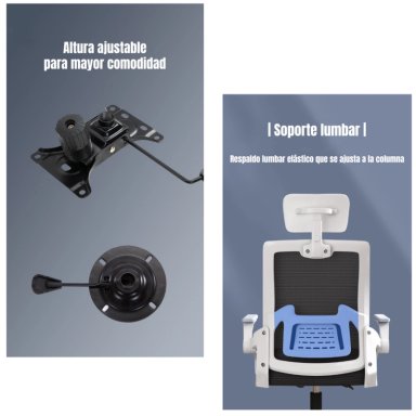 SILLA DE ESCRITORIO CON APOYACABEZA GRAND ROSADA - 4