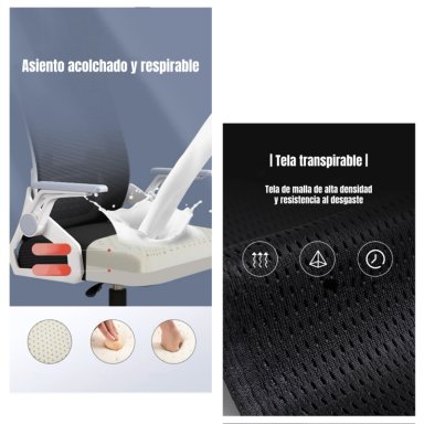SILLA DE ESCRITORIO CON APOYACABEZA GRAND ROSADA - 5
