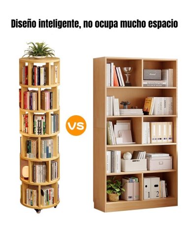 BIBLIOTECA GIRATORIA 360 LIBRERO ORGANIZADOR RUEDAS 165CM - 6