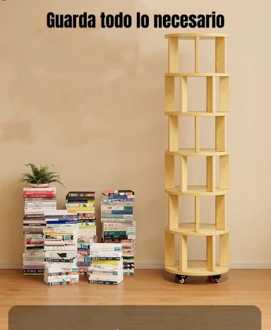 BIBLIOTECA GIRATORIA 360 LIBRERO ORGANIZADOR RUEDAS 165CM - 7