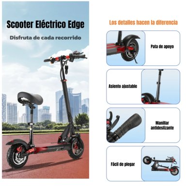 SCOOTER ADULTO ELE CTRICO 40KM 48V 350W EDGE NEGRO - 2