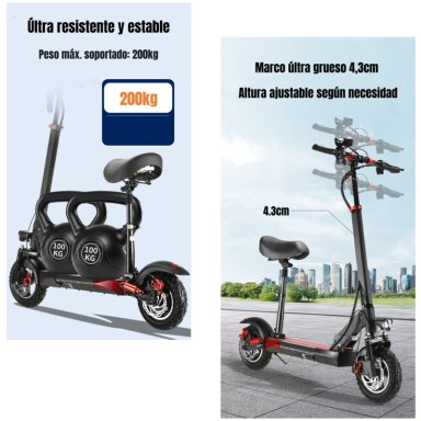 SCOOTER ADULTO ELE CTRICO 40KM 48V 350W EDGE NEGRO - 3