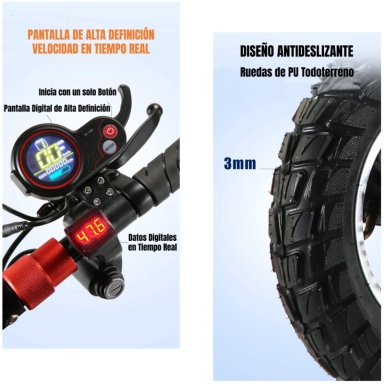 SCOOTER ADULTO ELE CTRICO 40KM 48V 350W EDGE NEGRO - 4